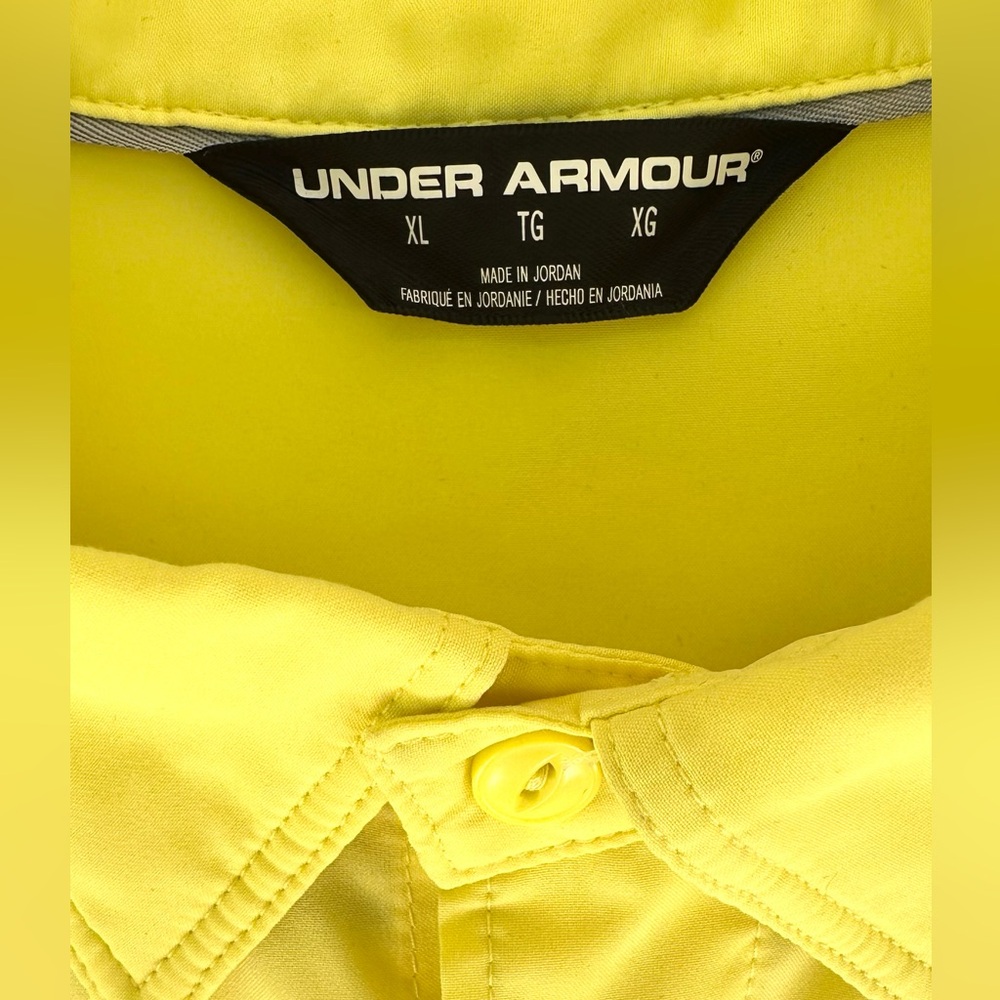 Under Armour Men's Bright Yellow Casual Performance Shirt XL - Picture 6 of 8